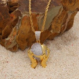 Pendant Necklaces Hip Hop Full CZ Zircon Paved Bling Iced Out Gold Colour Shooting Basketball Pendants Necklace Men Rapper JewelryPendant Pen