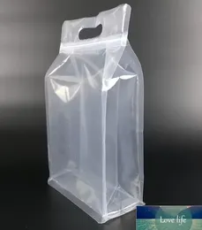 highly transparent zipper seal standing packaging bag with handle holder plastic zip lock packing bags pouches 29*18cm 50pcs