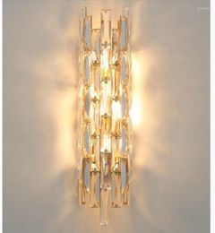 Wall Lamps Modern Crystal Luxury LED Light D14cm H50cm Background Lamp For Bedroom Bedside Restaurant AC90V - 260V Wall-Sconces