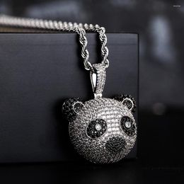 Pendant Necklaces Cartoon Pendant&Necklace With 4mm Tennis Chain Iced Out Cubic Zirconia Hip Hop High Quality Fashion Jewelry Gift