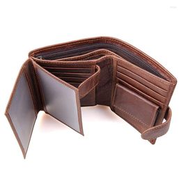 Wallets Genuine Leather Men Premium Product Real Cowhide For Man Short Black Walet Top Thin Wallet Coin Bag