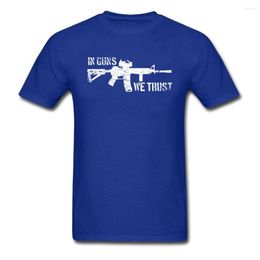Men's T Shirts Men T-shirt In Guns We Trust Mens Tshirt Military Style Summer Autumn Shirt O Neck Drop Ship Retro Designer To293r