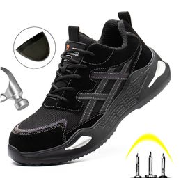 Safety Shoes Waliantile Indestructible Safety Shoes Men Anti-smashing Steel Toe Work Boots Sneakers Male Puncture Proof Industry Safety Shoes