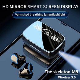 M9 Wireless Bluetooth Headset Sports In-ear LED Mirror Digital Display Noise Reduction IPX7 Waterproof Rechargeable Mobilephone