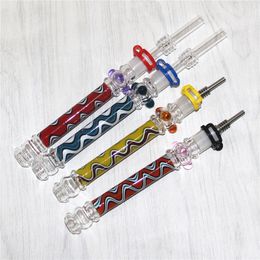 Hookahs 5.7 inches nectar kit dab straw glass smoking pipe mini nectar straws for smoke nectar oil pipes