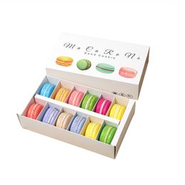 Candy Colour Macaron Box 12 Cells Gift Wrap Cake Biscuit Muffin Boxes 20*11*5CM Food Packaging Gifts Paper