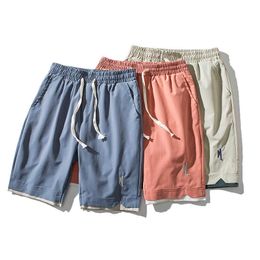 Men's Shorts New Cool Casual Shorts Light Colour Youth Fashion Trend Letter Cable Fake Two-piece Men's Shorts Boy dent Young Worker On Sale G230315