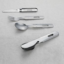 Dinnerware Sets Outdoor Camping Cutlery Picnic Portable Travel Fork Knife Soup Spoon Buffet Aparelho De Jantar Kitchen Utensils