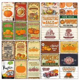 Farm Pumpkin Metal Painting Market Sign Thanksgiving Interior Decoration Outdoor Decor Art Painting Home Kitchen Wall Decor Personalised Metal sign Size 30X20