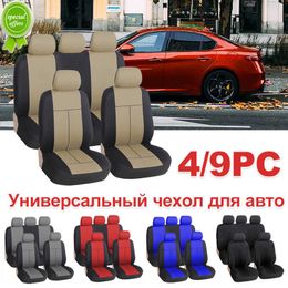 New Full Set Car Seat Covers With Airbag Split Compatible Universal Fit Cars/SUVs Auto Peotector For Rav4 XLE 2018 For Ford Explorer