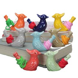 Творчество птиц новичок предметы формируют свистка детская керамическая вода Ocarina Песня Chirps Bathtime Kids Toys подарок