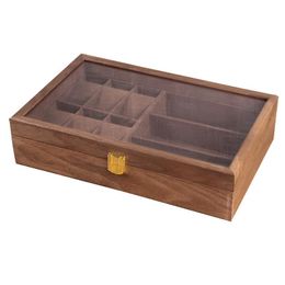 Watch Boxes & Cases 6 3 Slots Upgrade Wooden Display Box Glasses Case Holder Jewellery Collection Storage Sunglasses Organiser Casket