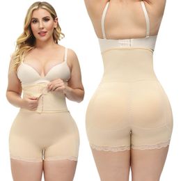 Women's Shapers Plus Size Plastic Lace High Waist Breeches Rich Buttock Hip False Body Shaping Belly Pants Shapewear Women Panties