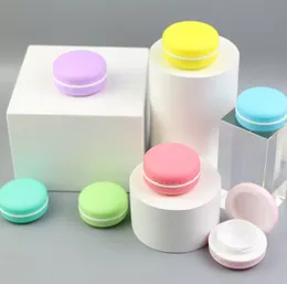 Wholesale Macaron 5g Portable Plastic Cosmetic Empty Jars Pink/Yellow/Green Bottles with Lid Eyeshadow Makeup Cream Lip Balm Container Potshigh qty