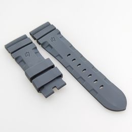 26mm Grey Rubber Watch Band 22mm Pin Buckle Strap Fit for PAM PAM 111 Luminor Radiomir Wirstwatch