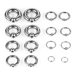 Big Ear Tunnels Large Size Giant Captive Bead Ring Ear Tunnel Plug Expander Guauge Male Nose Ring Piercing Body Jewelry