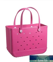 Classic Candy Silicone Beach Washable Large capacity portable Plain Basket Bags Shopping Woman Eva Waterproof Tote Bogg Bag Purse Eco