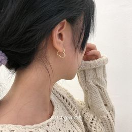 Hoop Earrings Avenneth Fashion Simple Design Silver Color Hollow Heart Drop For Women Ear Cuff Piercing Dangle Earring Gift