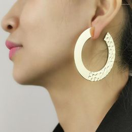 Hoop Earrings 60mm Wide Metal For Women 2023 Unque Design Statement Earring Hoops Big Punk Fashion Jewelry Girl Gift