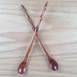 100Pcs/Lot Creative Long Handle Coffee Spoon Japanese Stirring Small Wooden Powder Honey Spoon Creative Lovely Wooden Scoop
