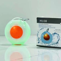 Bathroom Suction Cup Mini Colourful Light Speaker Subwoofer Portable Outdoor Waterproof Wireless Bluetooth Speaker Large Volume M108