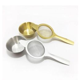 200pcs Stainless Steel Tea Strainer Philtre Fine Mesh Infuser Coffee Cocktail Food Reusable Gold Silver Colour