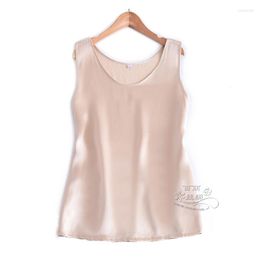 Men's Tank Tops 6A-Grade Mulberry Silk Pure Vest Women's Wide Shoulder Sleeveless Base Ride Top Flesh Colour