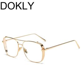 Sunglasses Frames Dokly Brand Clear Glasses Men Big Face Wear Classic Fashion Male Eyewear Gafas Retro For