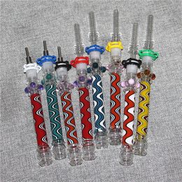 Hookahs Glass Nectar Kits with 10mm quartz tips titanium nails smoke nectar bongs water dab straw pipes