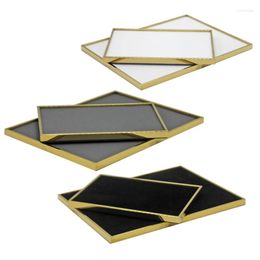 Jewellery Pouches Stainless Steel Tray Display Flannel Golden Shiny