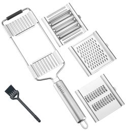 Vegetable Tools Multi-functional Plate Zester Vegetable Slicer Grater Chopper 3 Or 4 In 1 Cheese Stainless Steel Grater For Kitchen Gadget H23-28