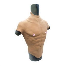 52CM Lsize Waist shapers Body Male Cotta Cloth Mannequin Breast False Underwear Cross Dressing Chest Muscle Silicone E197