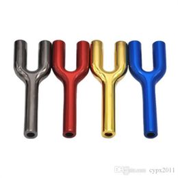 Smoking Pipes New Wholesale Y-shaped Small Metal Pipes Colourful Metal Pipes for Foreign Trade Export