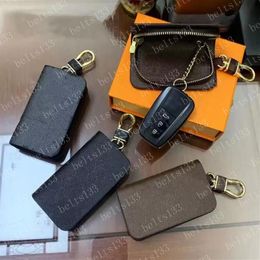 2022 Key Buckle Bag lovers Car Keychain Handmade Leather Keychains Fashion brown Man Woman Purse Bags Pendant Accessories#LQB01186D