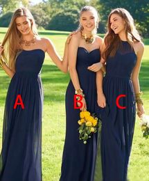 Bridesmaid Dresses Prom Party Gown For Weddings Formal New Custom Plus Size O-Neck A Line Sleeveless Chiffon Pleat Lace Floor-Length
