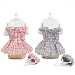 Dog Apparel Meimei Uniform Cotton Skirt Clothes For Small Dogs Girl Summer Pet Tutu Puppy Dress Hawaiian