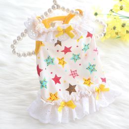 Dog Apparel Summer Pet Clothing Cat Puppy Dress Skirt Cute Girl Clothes Dresses Pomeranian Maltese Schnauzer Costume