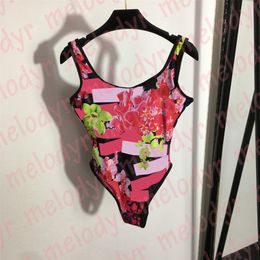Summer One Piece Swimwear Flower Print Sexy Bathing Suit Beach Wear for Women High Elastic Yoga Sportswear with Pad