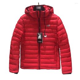 Men's Down 2023 High Quality Men Winter Jacket Fashion Red Cotton Puffer Bio-based Mens Coat Brand Hooded