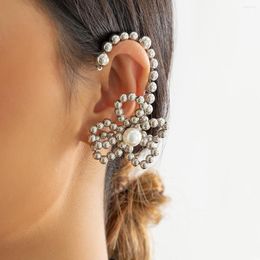 Backs Earrings Simple Geometry Beaded Ear Cuff Without Piercing Clips Imitation Pearl For Women Punk Earcuff Designer Jewelry