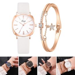 Wristwatches Women Lady Quartz Movement Wrist Watch Round Dial With Adjustable PU Strap D88