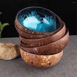 Bowls Natural Storage Bowl Coconut Shell Container Rice Vintage Fruit Salad Noodle Candy Keys Home Decor Gift Decoration