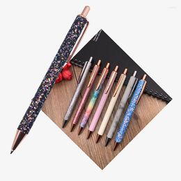 Luxury Glitter Crystal Pen Creative Metal Signature Flash Gift Office Stationery Ballpoint Easy To Write
