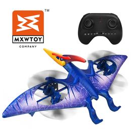 ElectricRC Aircraft MXW Mini Drone Dinosaur Remote Control Aircraft 2.4G Radio Control Helicopter Pterosaur Drone RC Plane Children's Flying Toy 230314