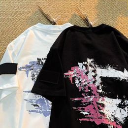 Tees Brand Men's Design Topstoney T-shirts Quality Control 260g Cotton Water Dye Printing Shirts Loose Embroidered Couple Tees