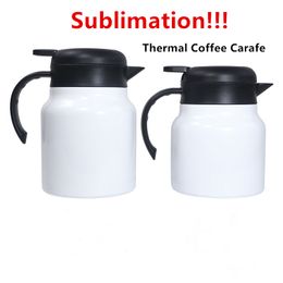 Sublimation Thermal Coffee Carafe Stainless Steel Thermos Pot 27oz 34oz Double Walled Tea Pot with Removable Tea Philtre 1000ml Hot Coffee Pot