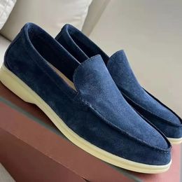 loro pianaa Summer Designer Shoes Suede 23s Charms Embellished Walk Suede Loafers Couple Genuine Mens Womens Leather Casual Slip on Flats for Men Women Flat Dress Sho