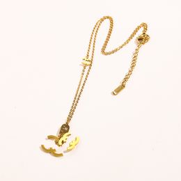 Designe Stamp Necklaces Brand Jewellery Necklace Fashion Design Accessories Couple Gold Plated Necklace Women's Long Chain Gift Box