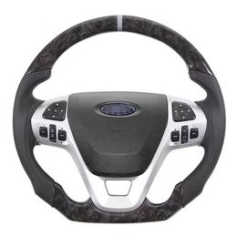 Real Carbon Fiber Steering Wheel for Ford Fusion Mondeo LED Display Car Accessories