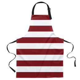 Aprons Red White Stripes Christmas Geometric Simplicity Kitchen Nail Shop Apron For Women Men Kids Cooking Baking Accessories